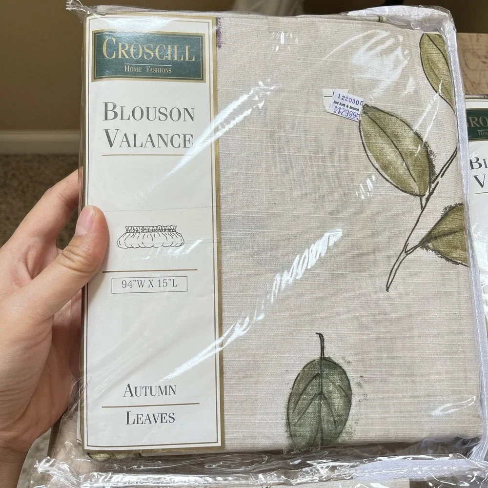 Lot of 4 Croscill Autumn Leaves 5741 Blouson Valance Vintage NOS 94 X 15